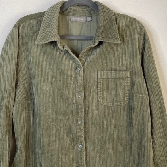 Croft & Barrow Corduroy Shacket /Jacket  Seafoam Green Button down  / XL - Picture 8 of 15